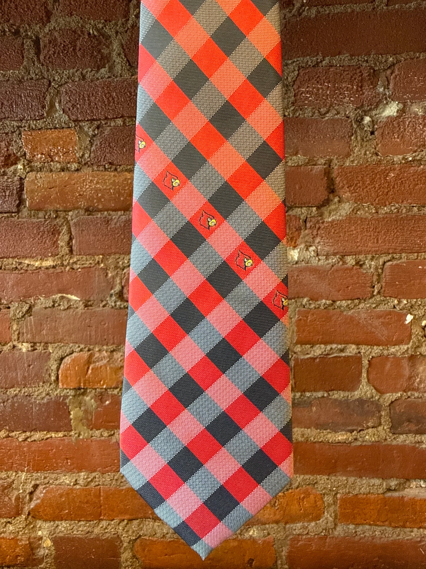 UL Cardinals Plaid Tie