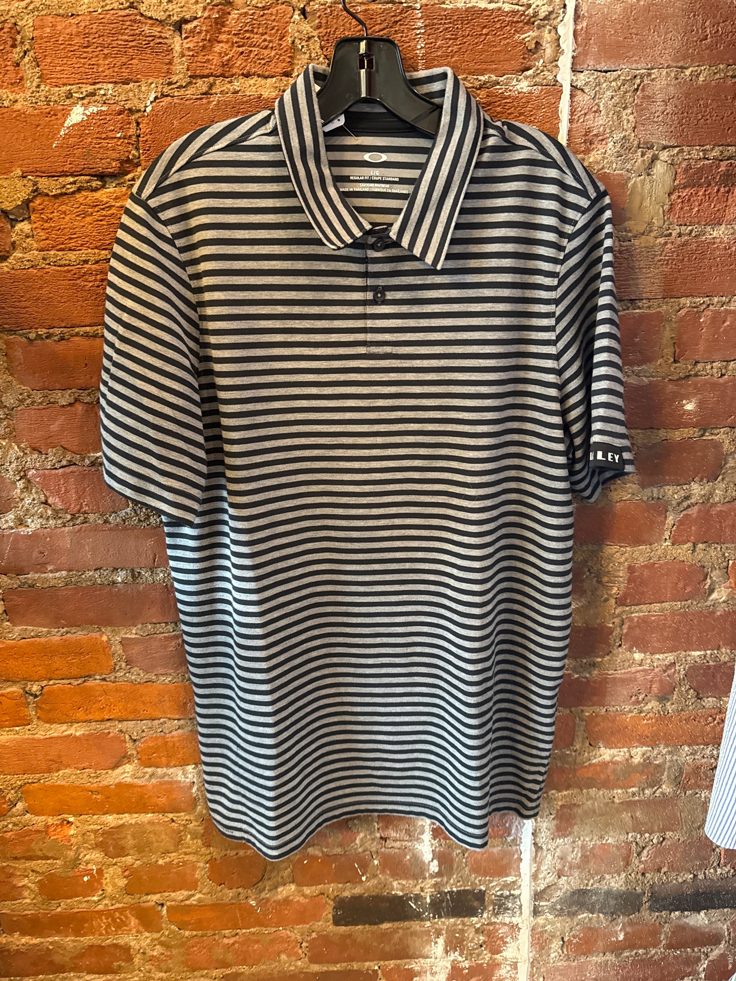 Grey Striped Oakley Polo L