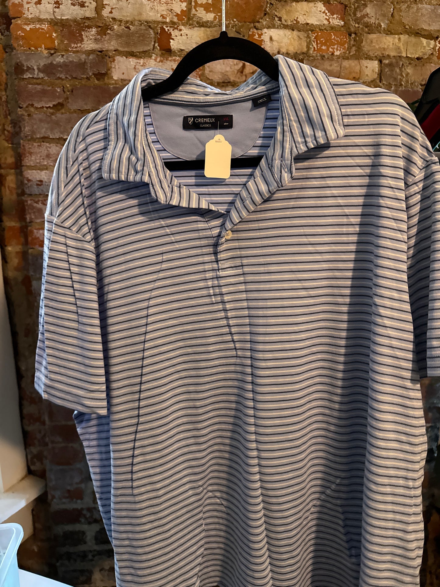 Blue Cotton Stripe Polo