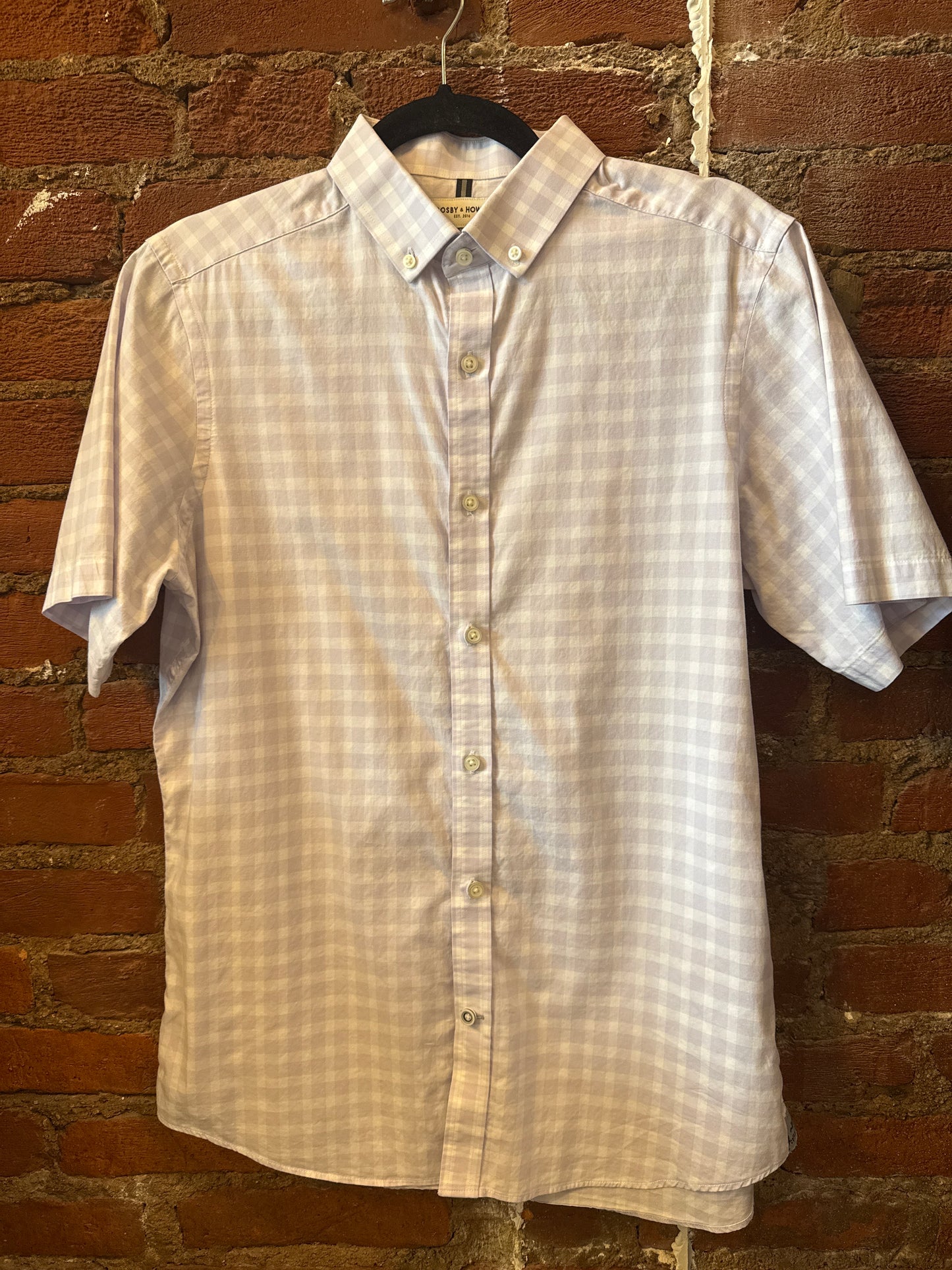 Purple Plaid Button Up SS