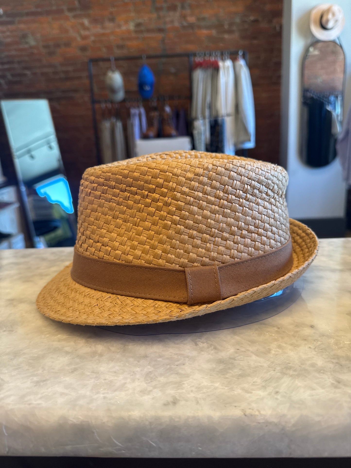 Tan Woven Fedora