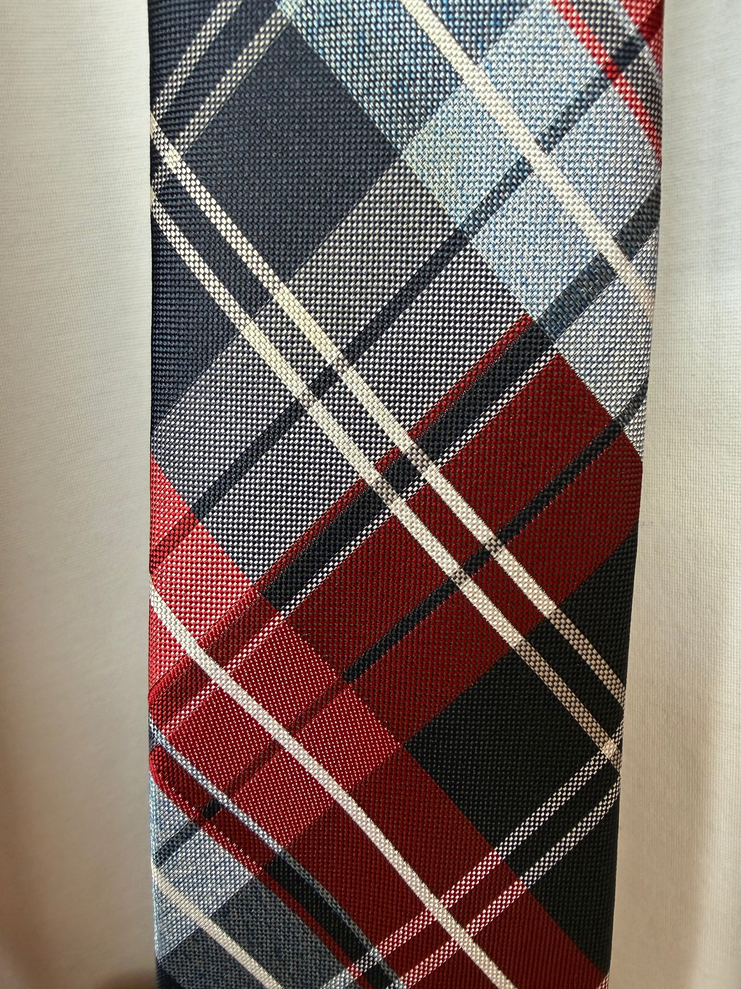 Nautica Red & Blue Plaid Tie