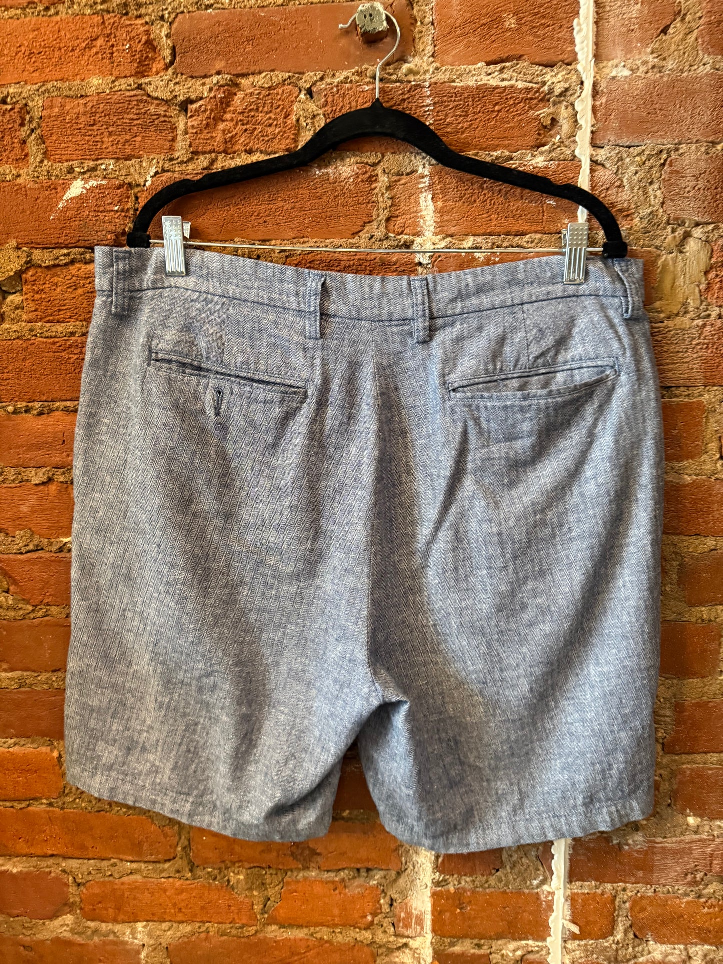 Blue Linen Shorts