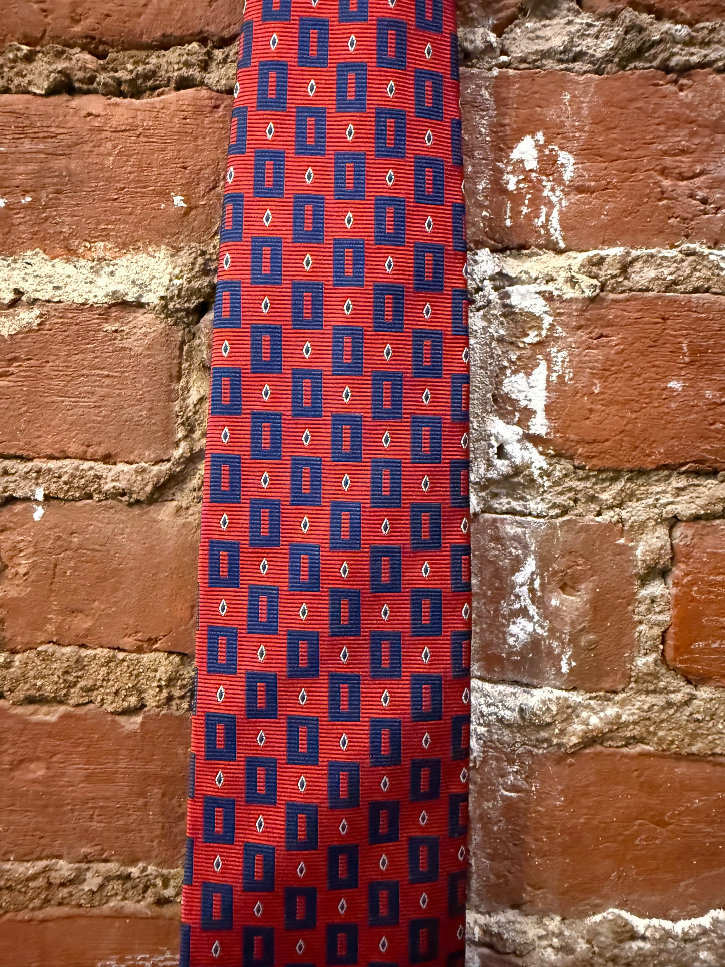 TH Red & Navy Silk Tie