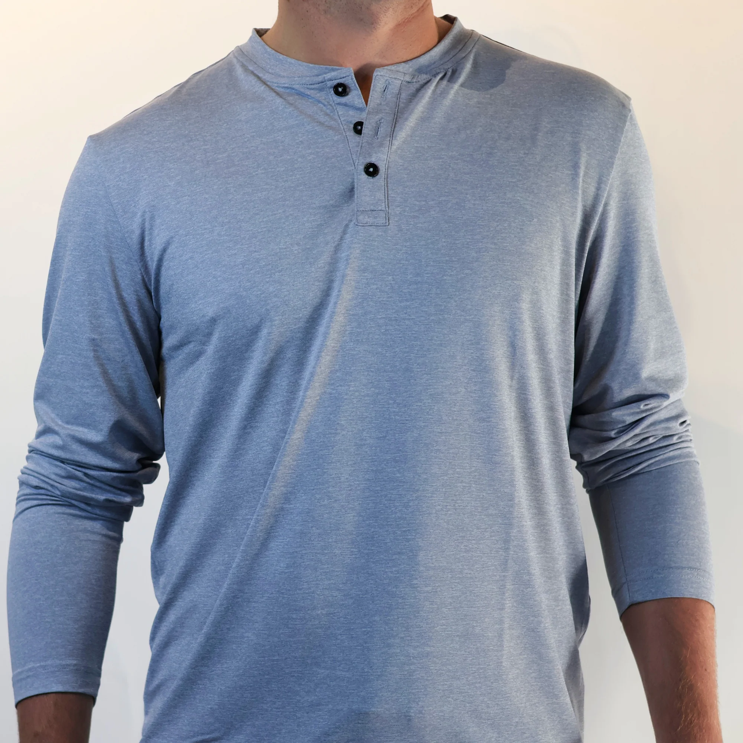 Long Sleeve Henley (Ice Blue)