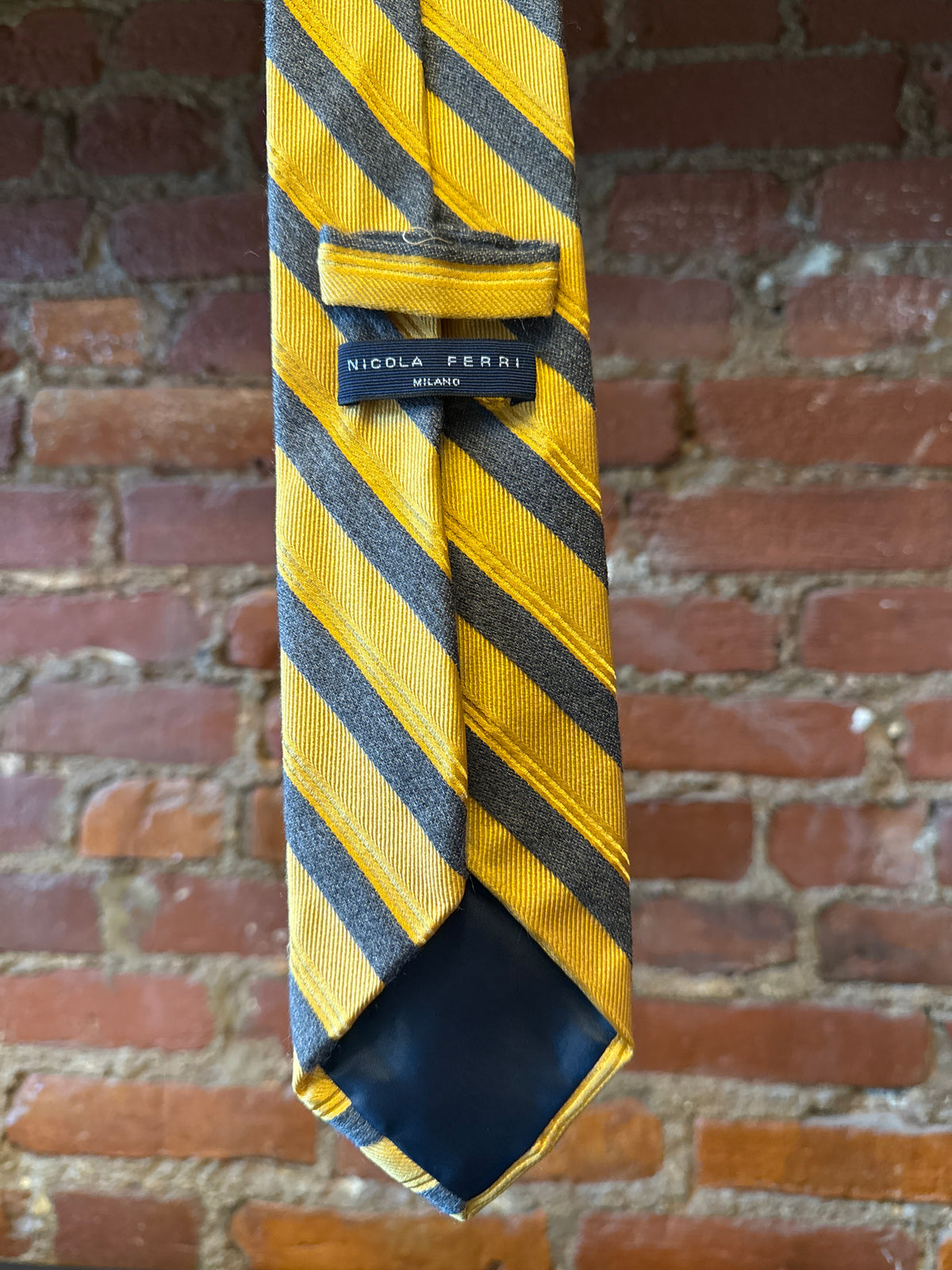 Gold & Grey Silk/Wool Tie