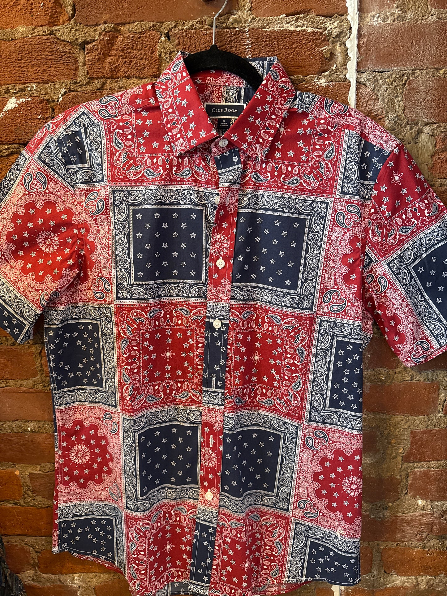 Red, White & Blue Bandana Button Up