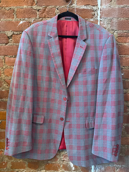 Falcone Red&Grey Plaid Sport Jacket 48R