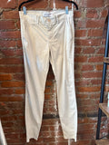 Bone Cotton Slim Chino Pants