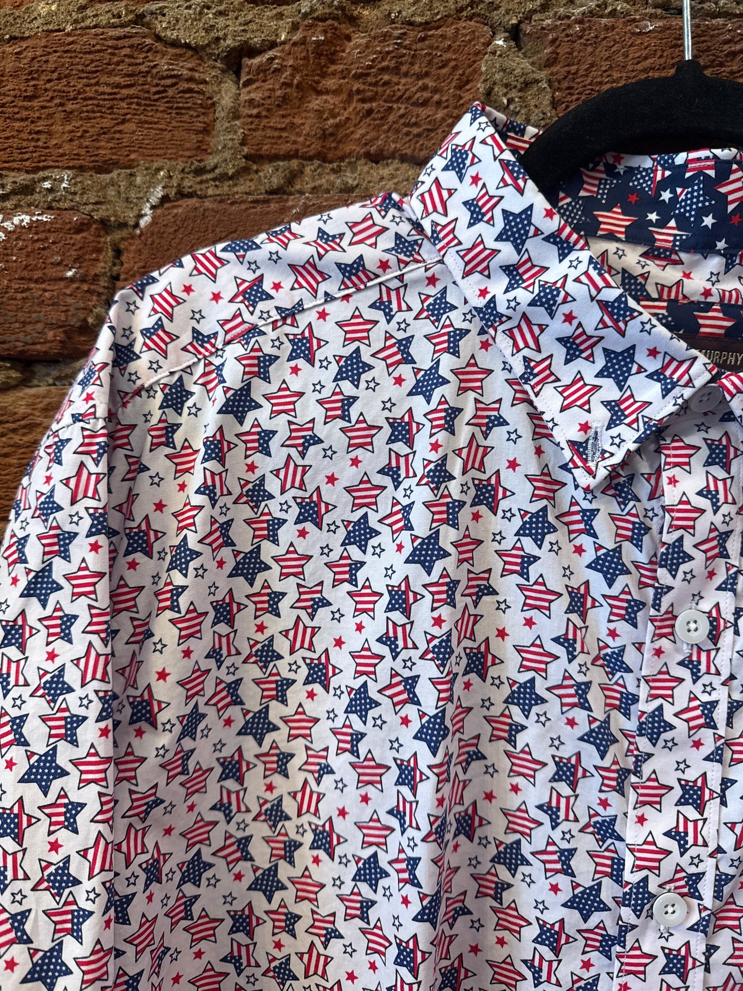 J&M Red White & Blue Star Button Up