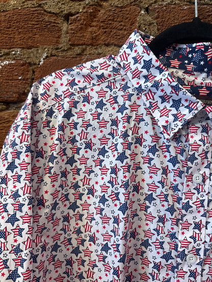 J&M Red White & Blue Star Button Up