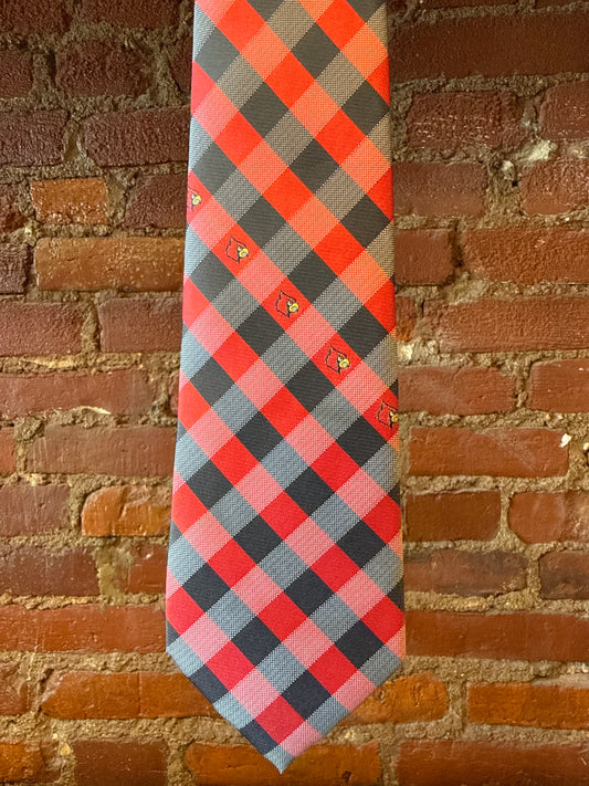 UL Cardinals Plaid Tie