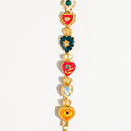 Elysian 18K Gold Boho Baroque Heart Color Bracelet
