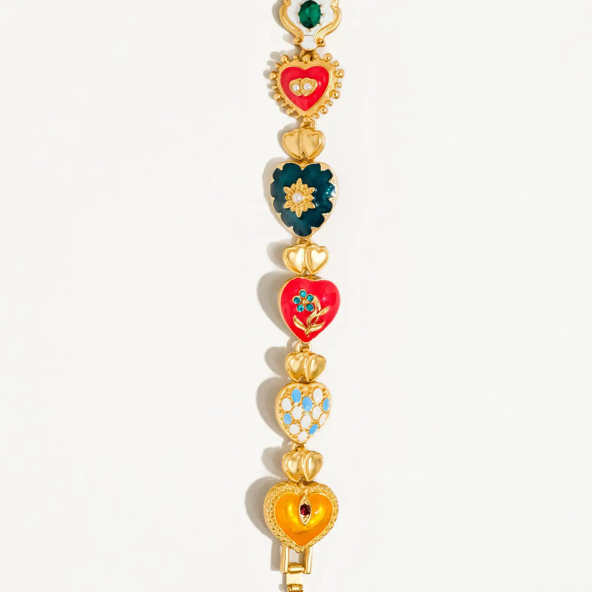 Elysian 18K Gold Boho Baroque Heart Color Bracelet