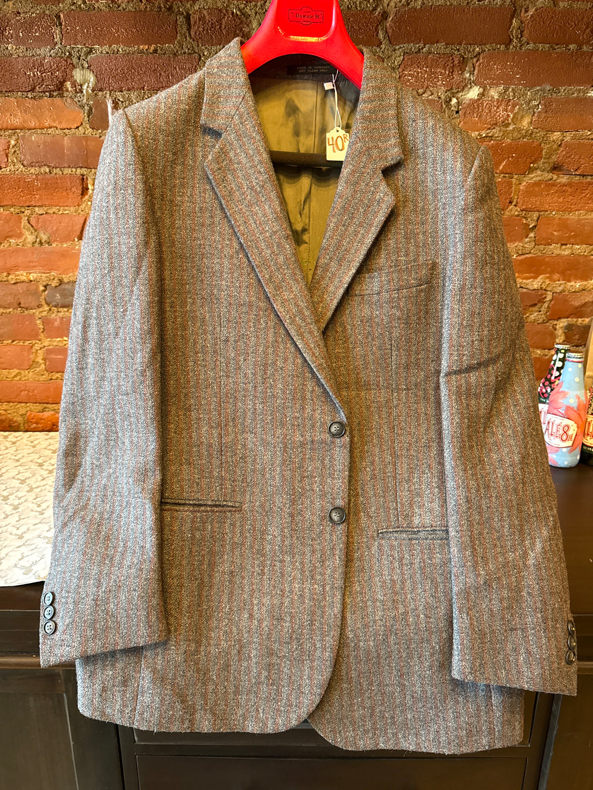 Four Forty Grey Striped Jacket 40R