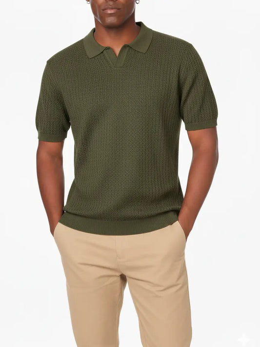 Textured Polo - Olive