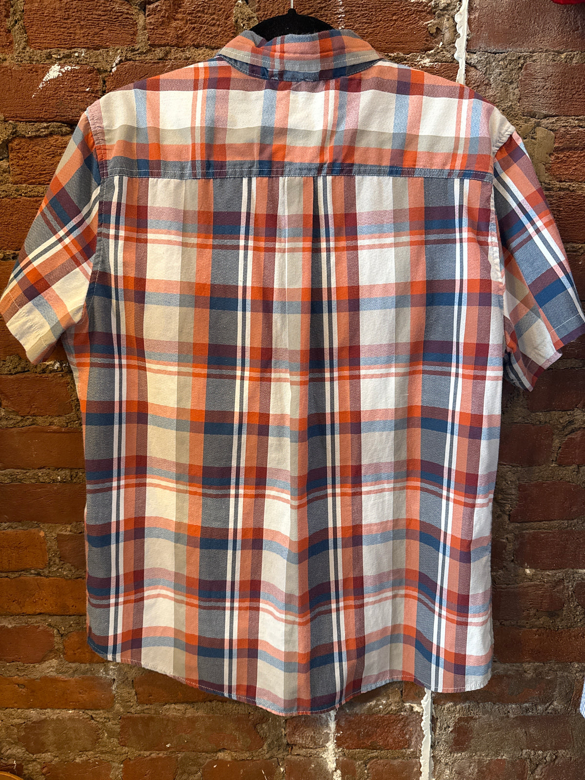Eddie Bauer Orange/Navy Plaid SS