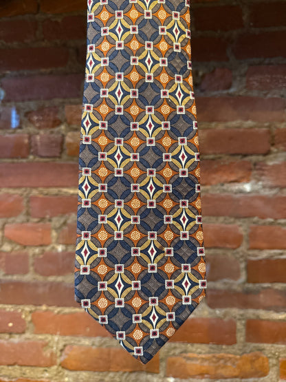 MJ Tan/Grey/Navy Silk Tie