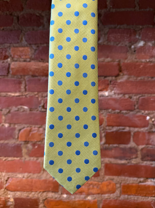 Green/Blue Polka Dot Silk Tie