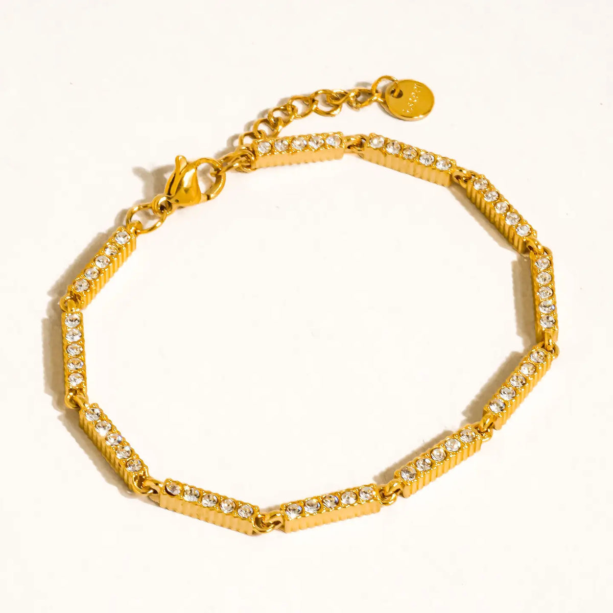 Tamsin 18K Gold Non-Tarnish Cz Tennis Chain Bracelet