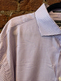 Nieman Marcus Purple Houndstooth Shirt XL