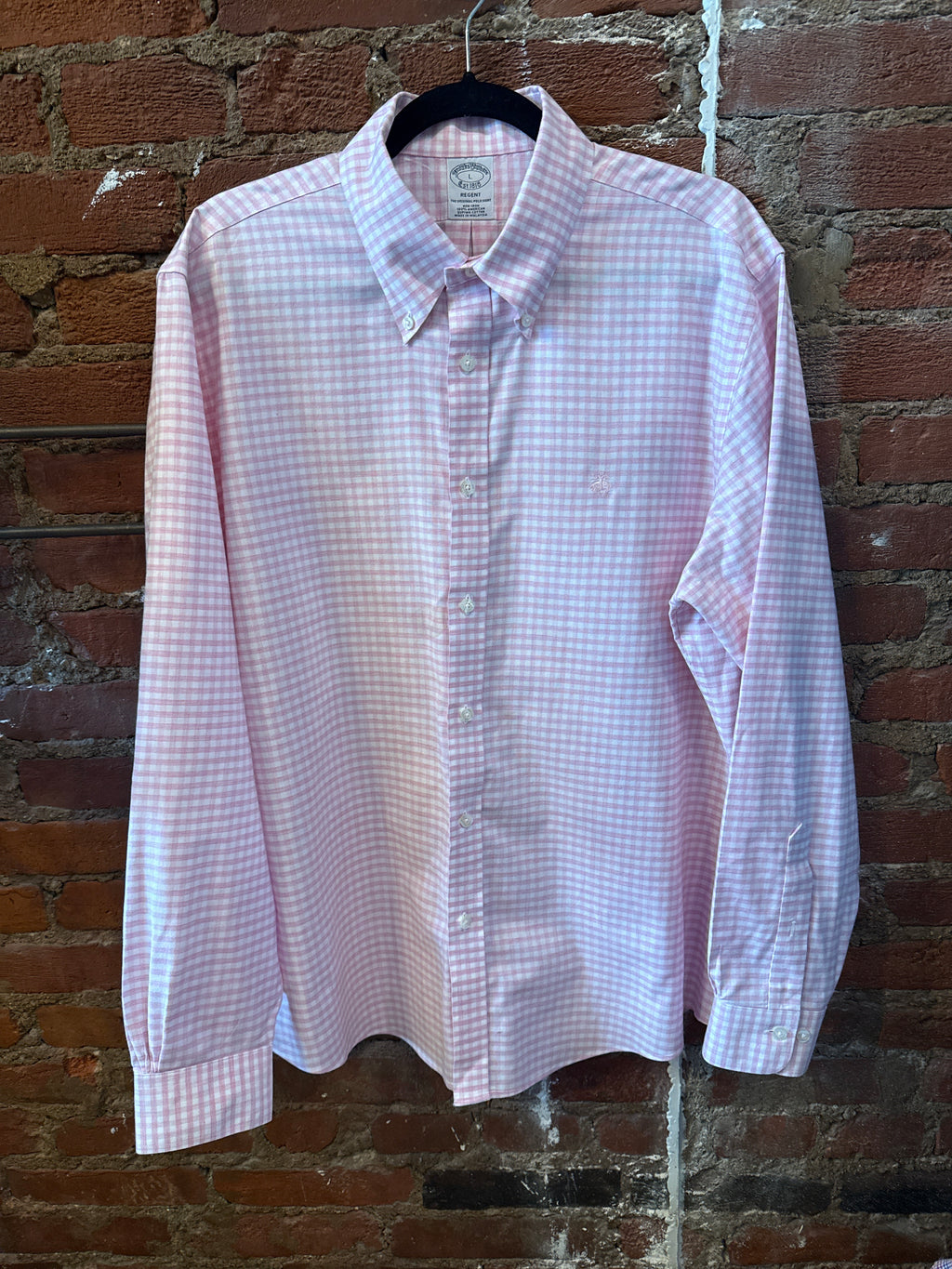 Brooks Brother Pink Gingham Button Up