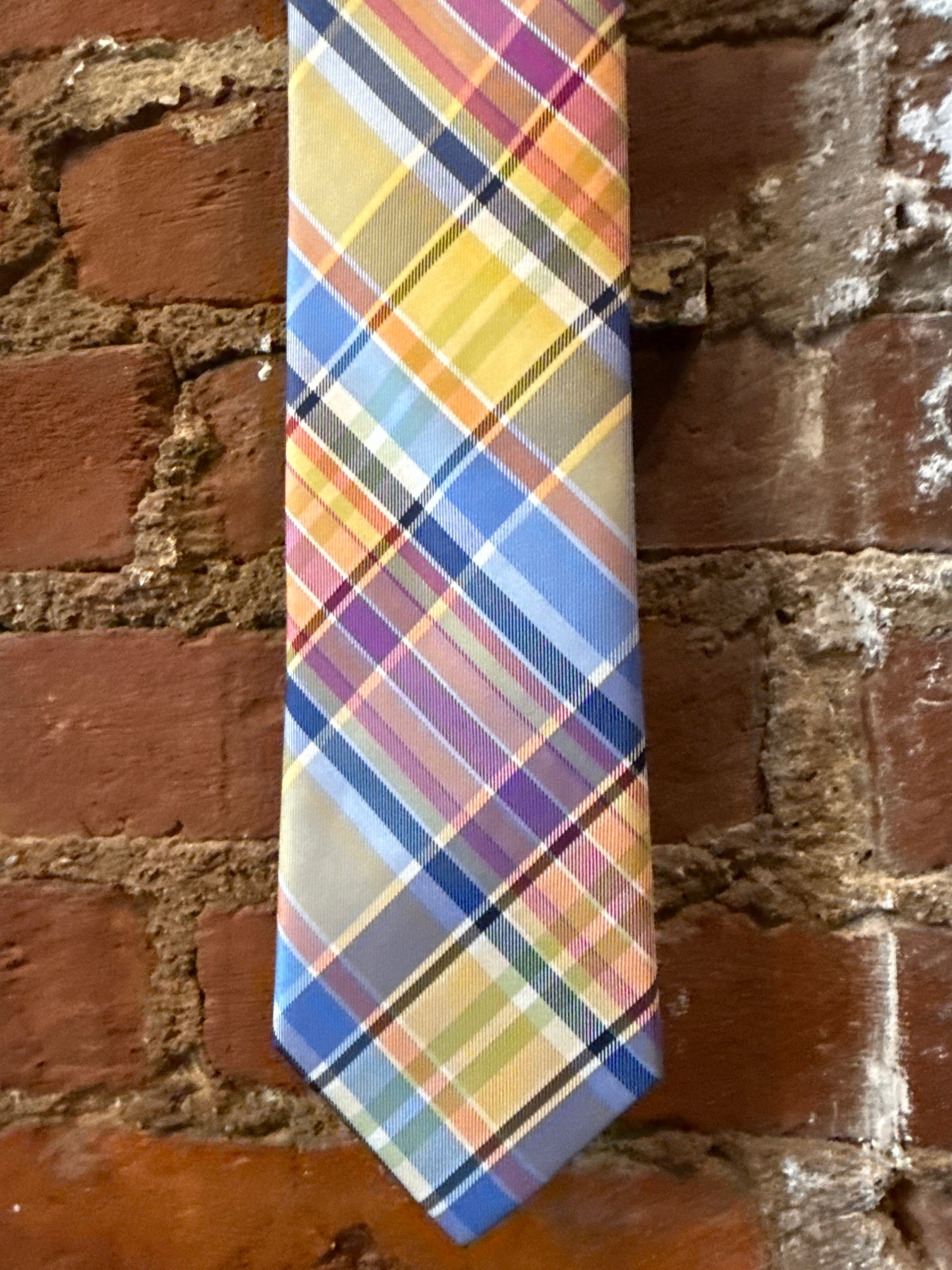 Pastel Plaid Silk Tie