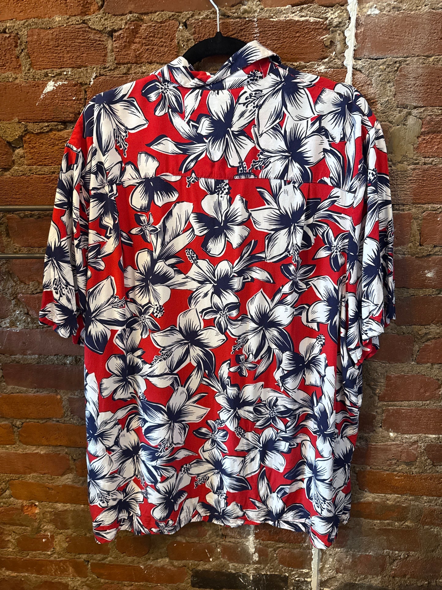 George Red&Navy Hawaiian Shirt