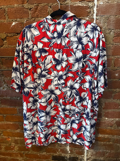 George Red&Navy Hawaiian Shirt