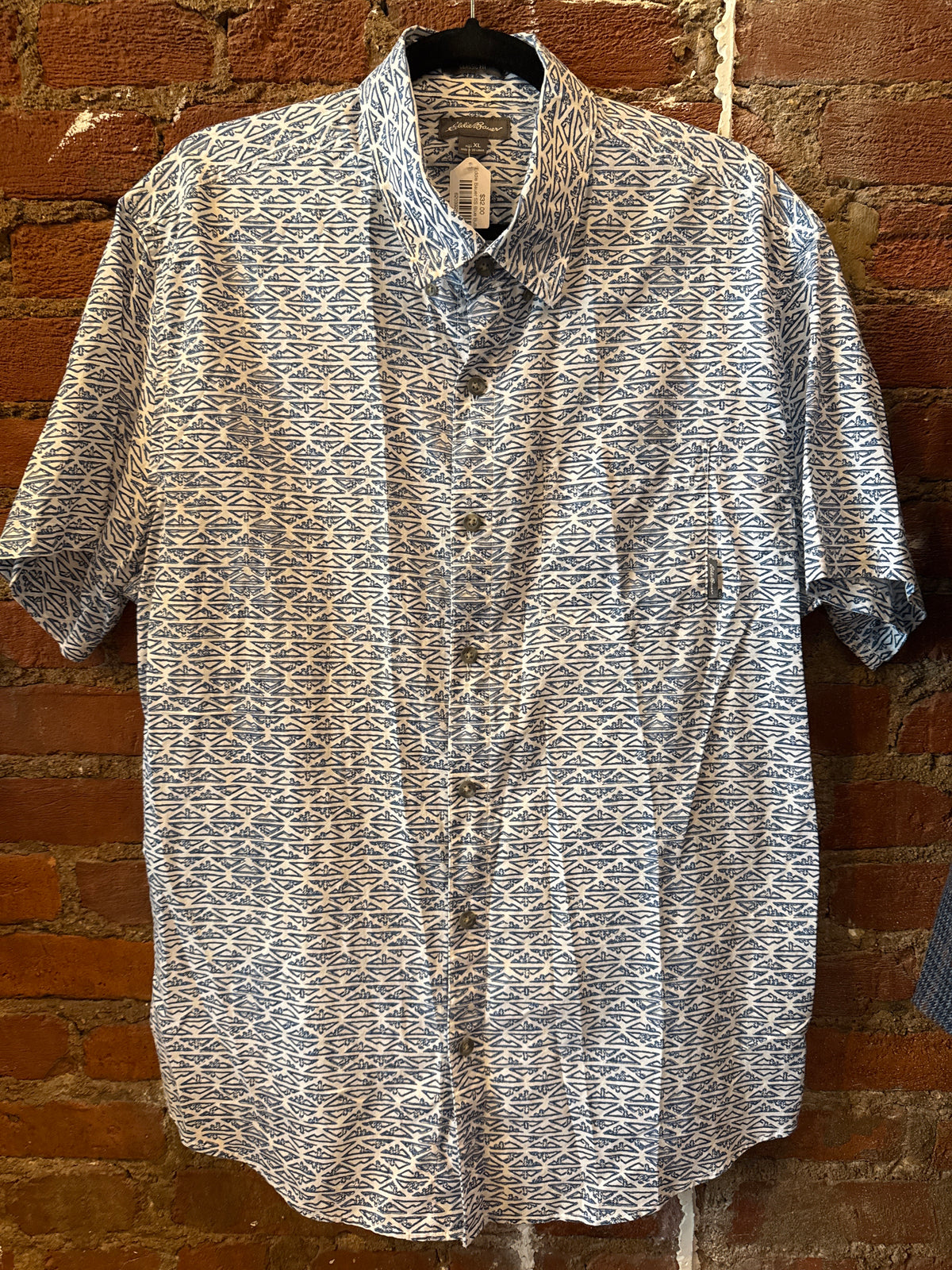Eddie Bauer SS Blue Button Up