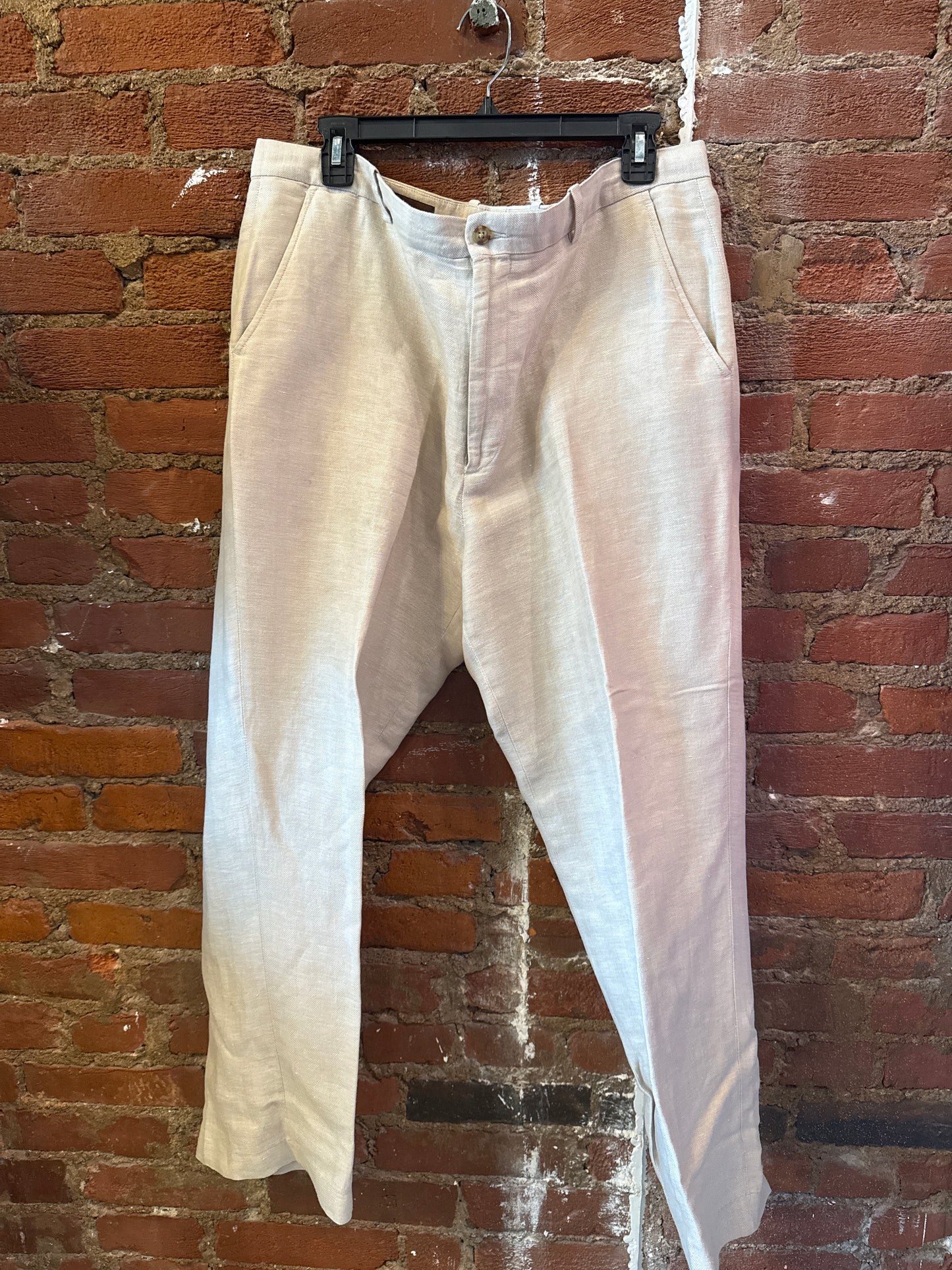 Perry Ellis Tan Linen Pants 36/30