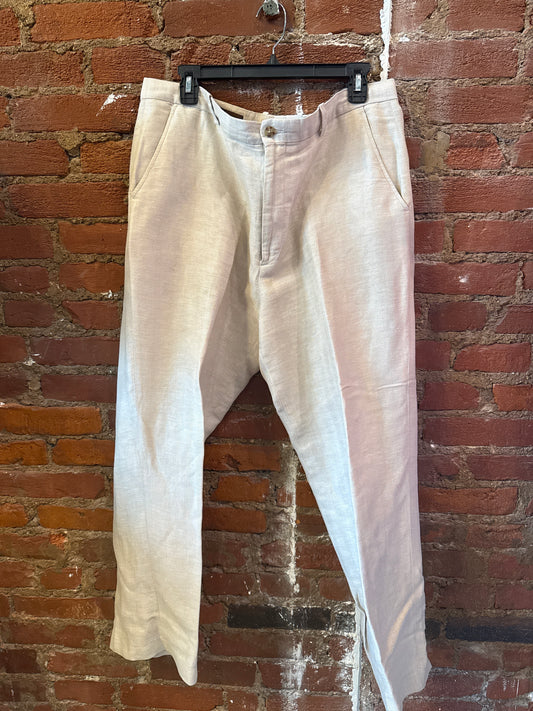 Perry Ellis Tan Linen Pants 36/30