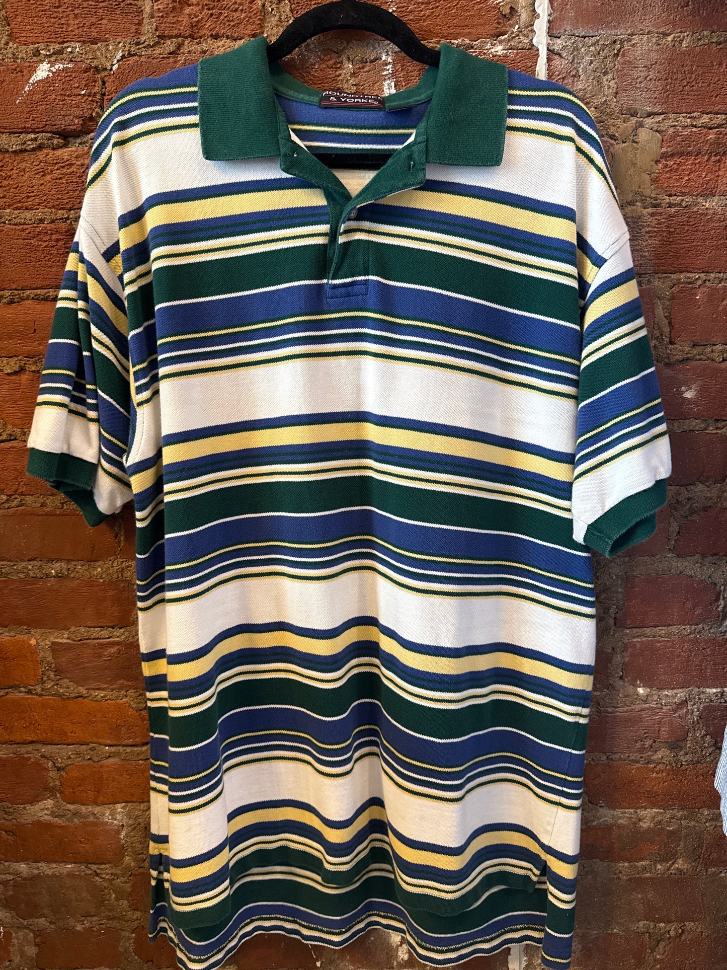 Green, Blue & Yellow Striped Polo