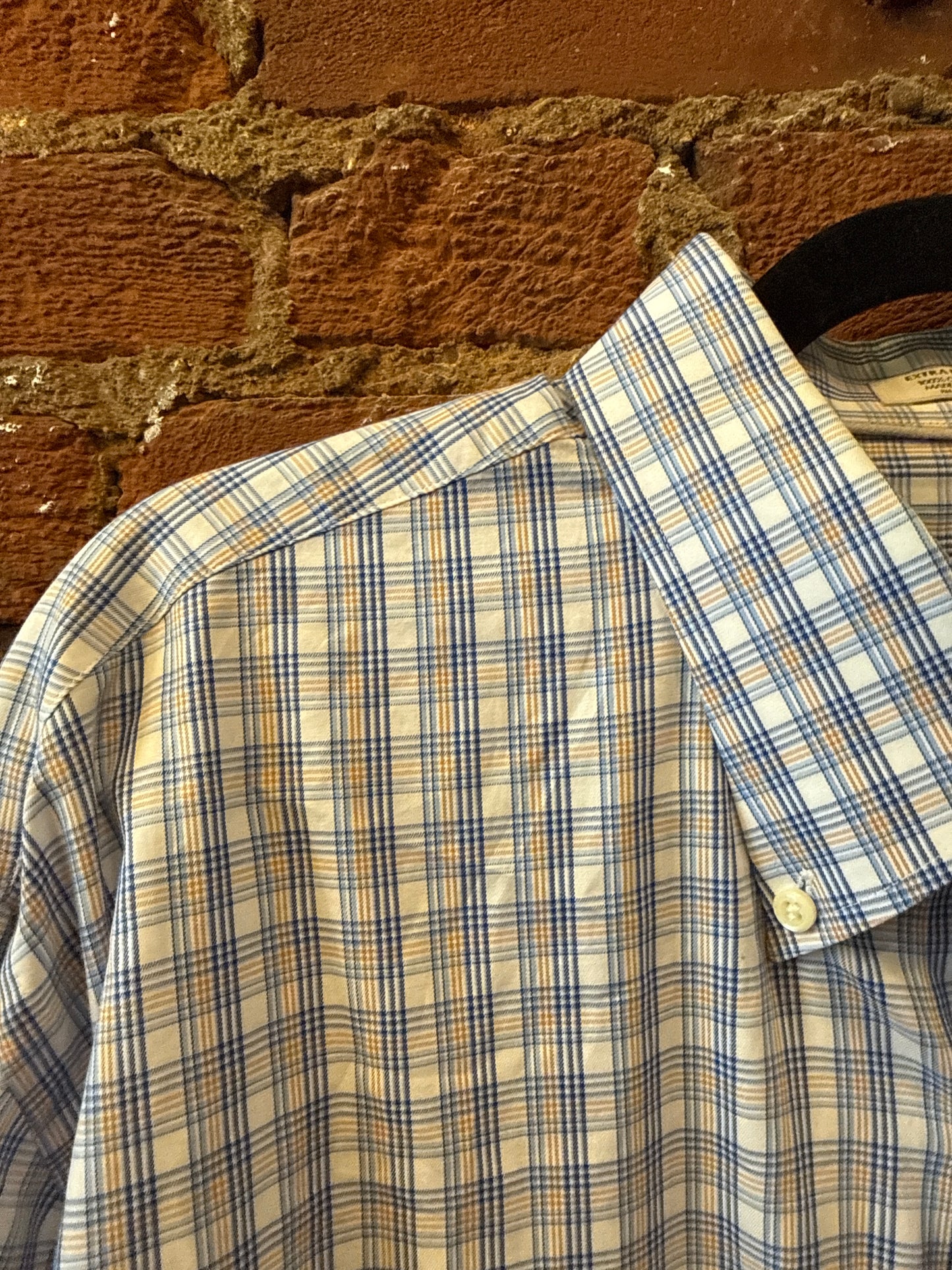 Peter Millar Blue/Gold Plaid Button Up