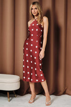 Polka Dot Halter Neck Slip Dress