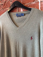 RL Polo Green V Neck Sweater