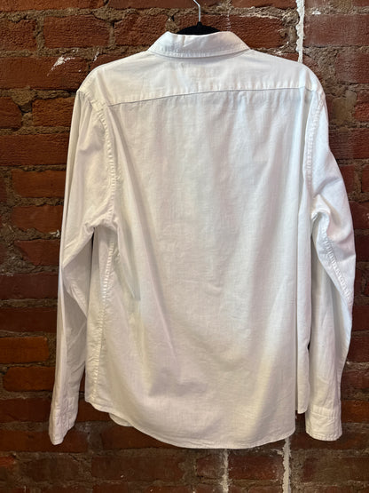 White Oxford Button Up LS