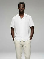 Crinkle White Short Sleeve Shirt