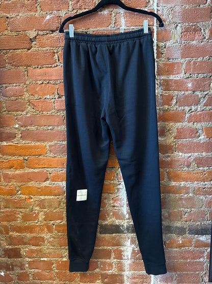 Black Cotton Zipper Joggers