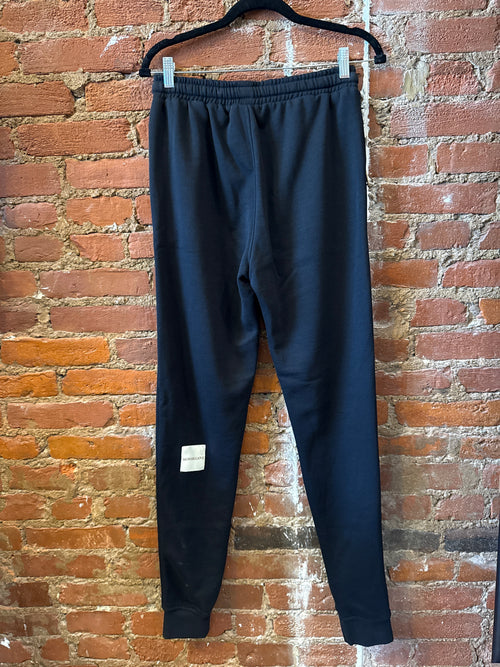 Black Cotton Zipper Joggers