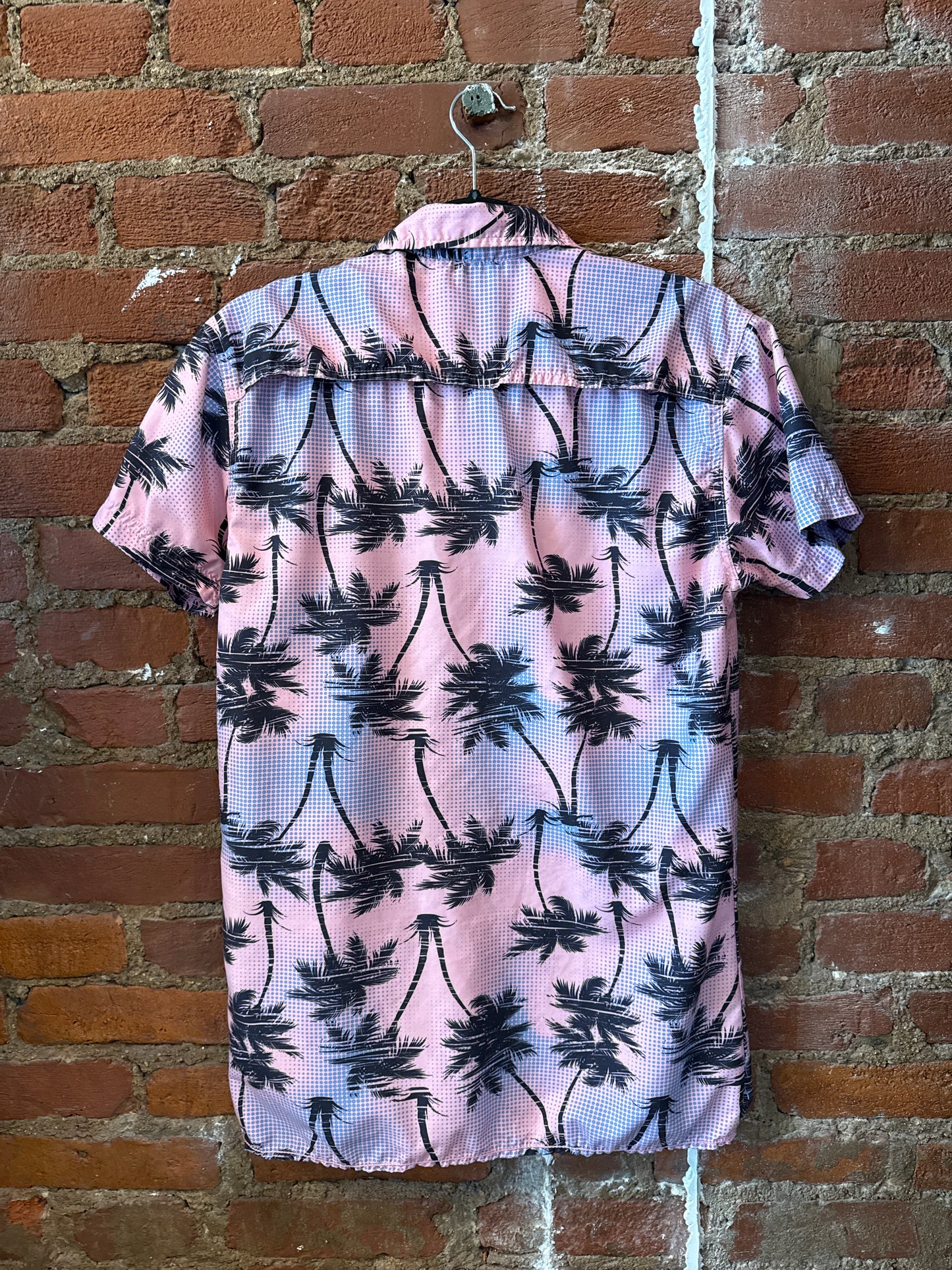 Surf Society Pink Palm SS Button Up