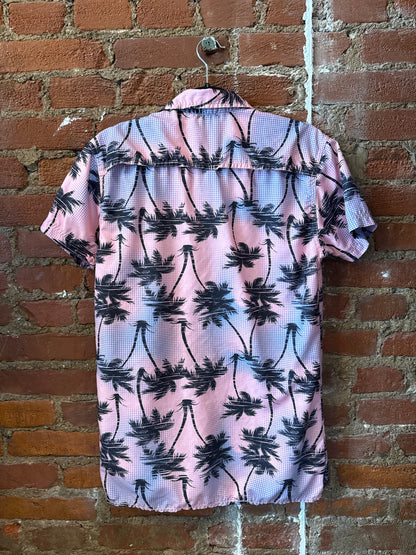 Surf Society Pink Palm SS Button Up
