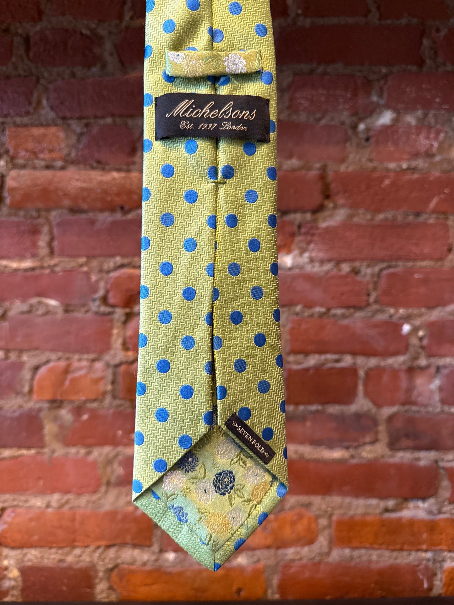 Green/Blue Polka Dot Silk Tie