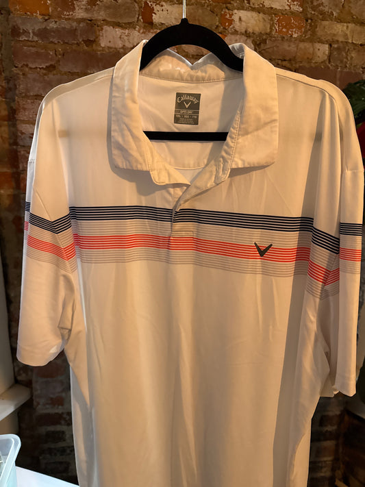 Callaway White Stripe Polo