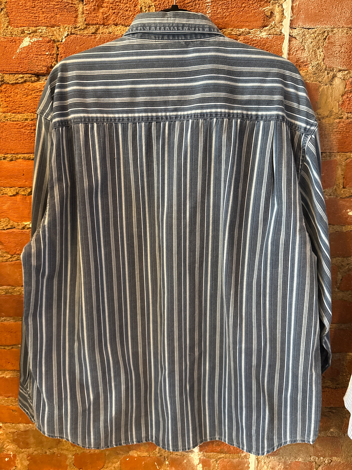 Denim Striped LS Button Up