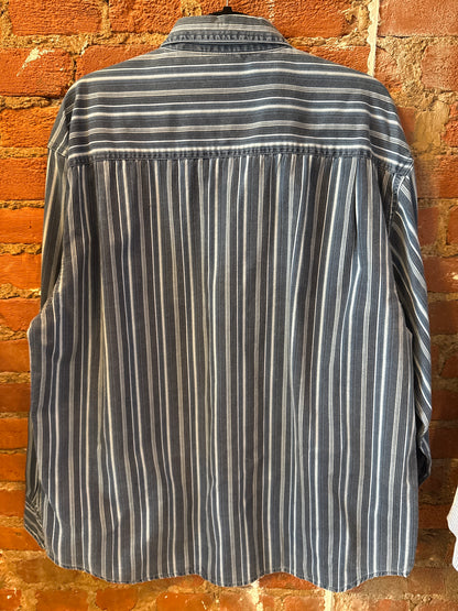Denim Striped LS Button Up