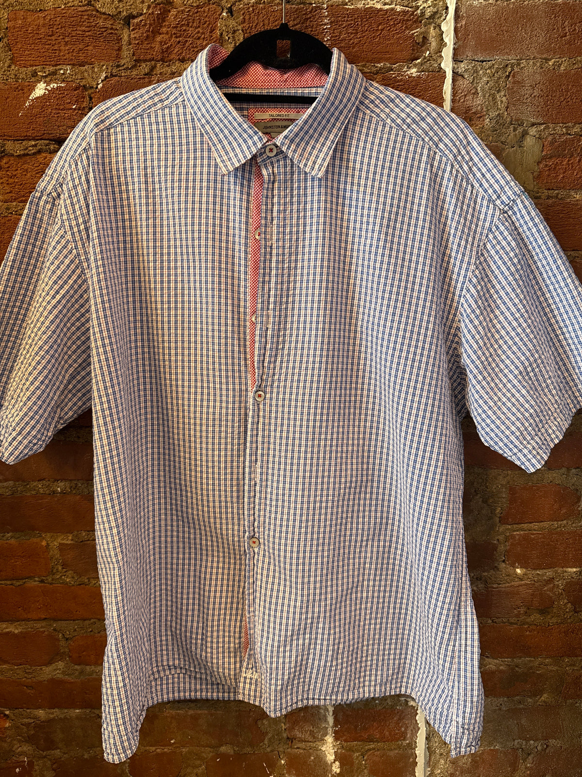 J&M Blue Plaid Seersucker Shirt