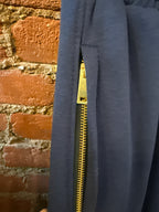 Navy Cotton Zipper Joggers