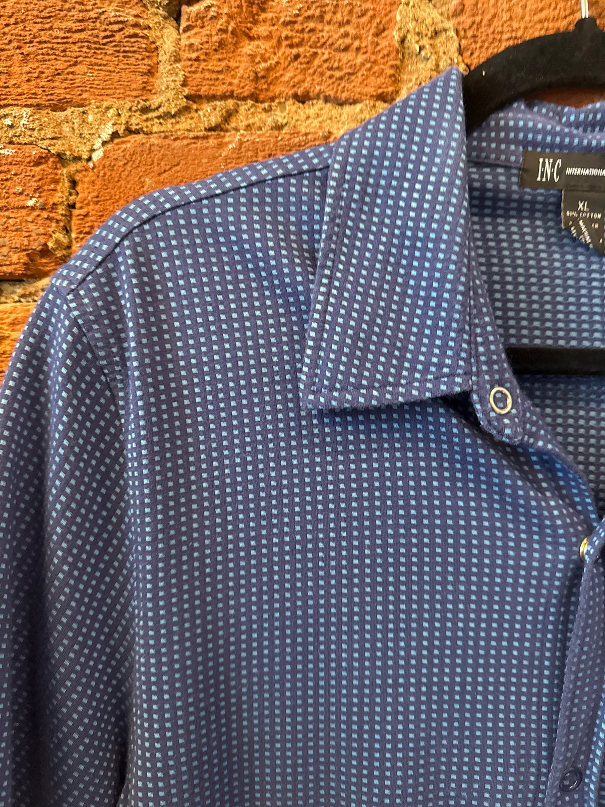 INC Blue Snap Button Up
