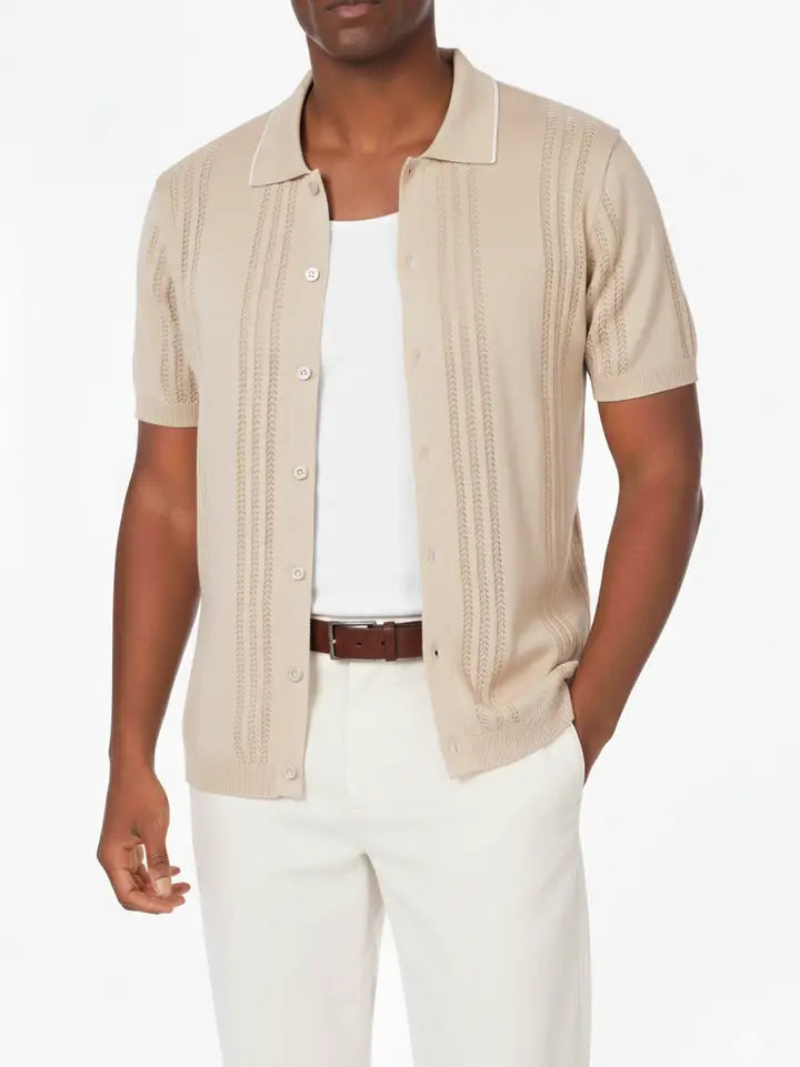 Textured Polo - Beige